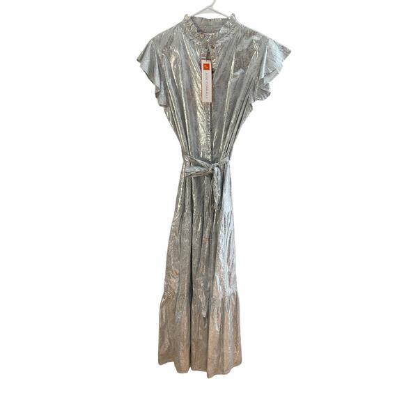 jude connally eliza dress silver nwt size large - Picture 2 of 9